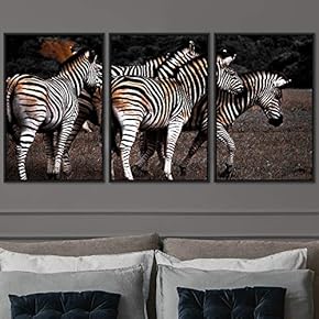 signwin 3 Piece Framed Canvas Wall Art Striped...