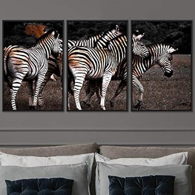 signwin 3 Piece Framed Canvas Wall Art Striped...