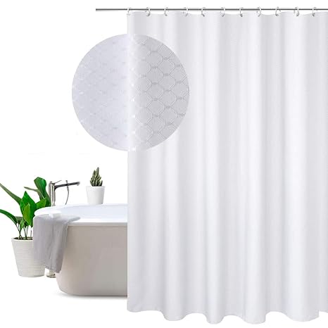 Eurcross White Extra Long Shower Curtains 180x220cm Drop Mould
