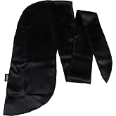 Evolve Satin Wrap Scarf, Black | Protects All Hair Types, Prevents Breakage, Prevents Frizz, Nighttime Wrap Styles