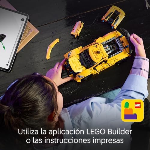 LEGO Technic Chevrolet Corvette Stingray Toy Sports Car Model Kit, veículo com portas e capô que abrem, decoração do quarto, presente para meninos e meninas 9 anos e mais velhos 42205