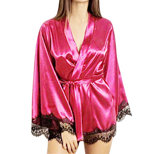 NEARTIME Women's Kimono Satin Robe Satin Lounge Bridesmaids Short Robe Sleepwear