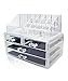 Ferrabelle Acrylic Oranganizer Jewelry Cosmetic Storage Display Boxes 2 Pieces Set (OneSize, Clear)