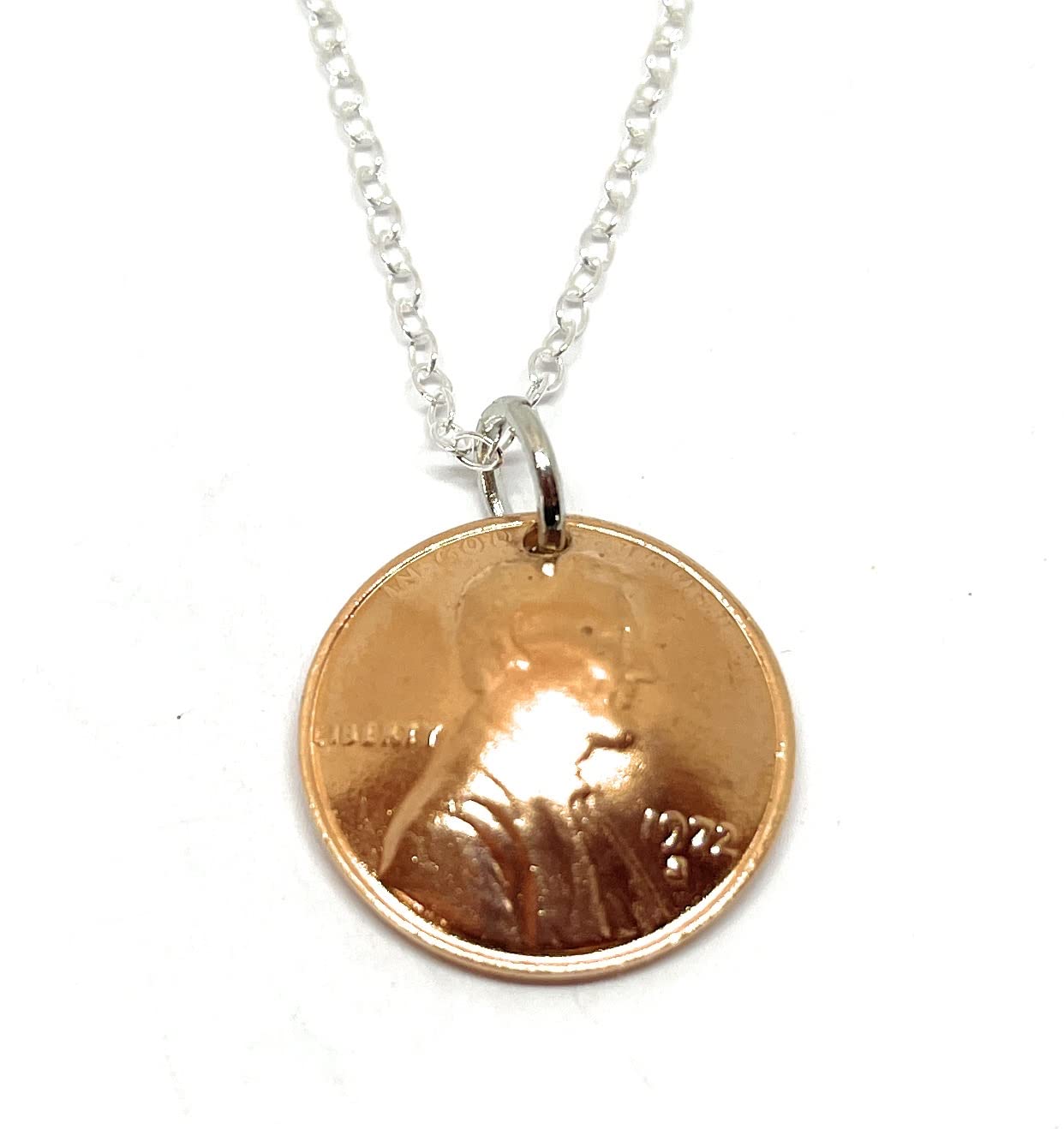 OCC Old Coin Cufflinks 1972 Original Lincoln Cent Domed Pendant for a 54th birthday for Mum, Nan, Gran