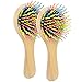 Beautyours Detangling Hair brush 2-Pack set Wooden Detangler Hair Comb Anti-static Brush with Mirror for Tangled Hair to Massage & Protect Scalp