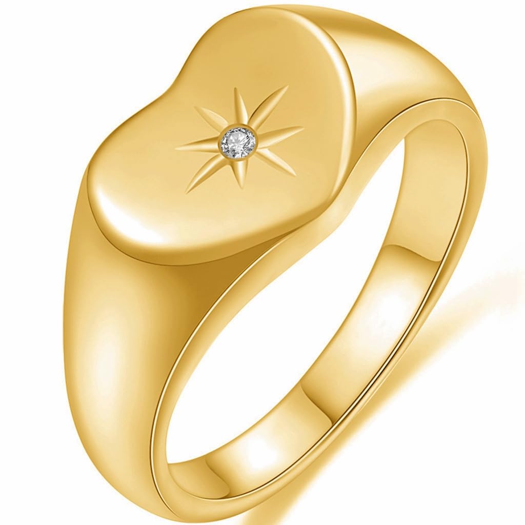 Jude Jewelers Stainless Steel Heart Shaped Signet