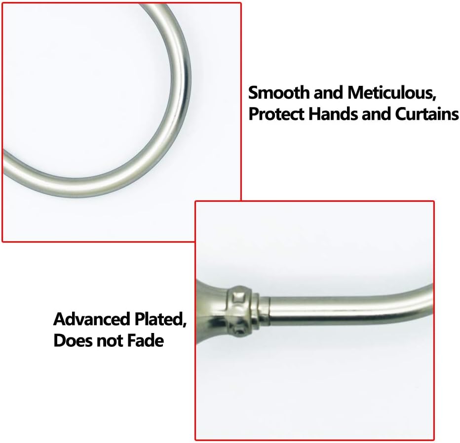 PHOEWON 2 Pack Curtain Holdbacks - Acrylic Crystal Ball Tie Backs, U Shaped Metal Wall Mounted Hooks (Small, Silver) - Image 5