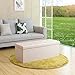 SONGMICS Mazie Collection - 43 Inches Folding Storage Ottoman Bench, Ottoman with Storage, Foot Rest Stool, Load 660 lb, for Living Room, Synthetic Leather, Cream White ULSF70M