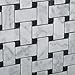 Bianco Carrara White Marble Honed Basketweave Mosaic Tile with Black Dots - 6