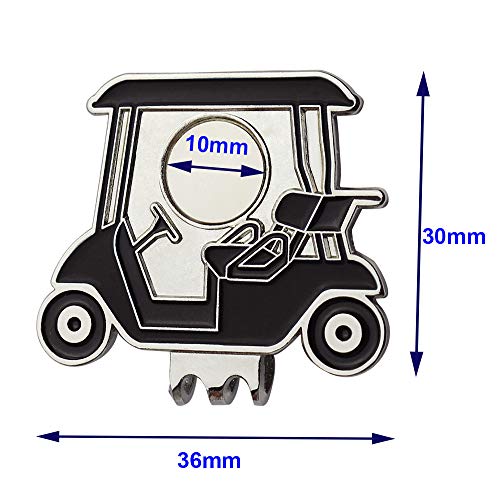 Myartte Powerful Magnetic Golf Cart Hat Clip, Assorted Pattern Golf Ball Markers 24.4MM,Nice Golf Gift for Women Men Kids,Pack of 2 (Golfer)