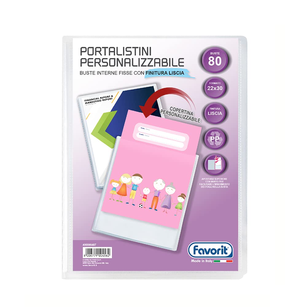 Favorit 400090487 Customizable Premium Display Book 80 Envelopes Transparent