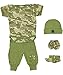Baby 5-Piece Camo Outfit Gift Set, Olive, 0-3 Months