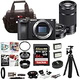 Sony a6500 Mirrorless Camera with 55-210mm Lens and 64GB SDHC Accessory Bundle