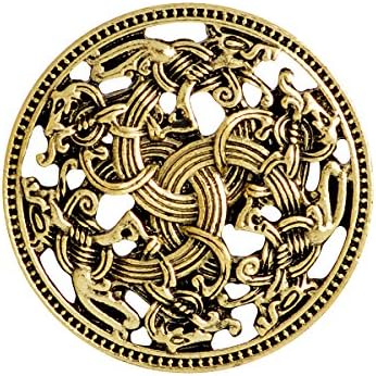 QIHOO Norse Medieval Viking Shield Symbol Brooch Celtic Norse Vintage Jewelry