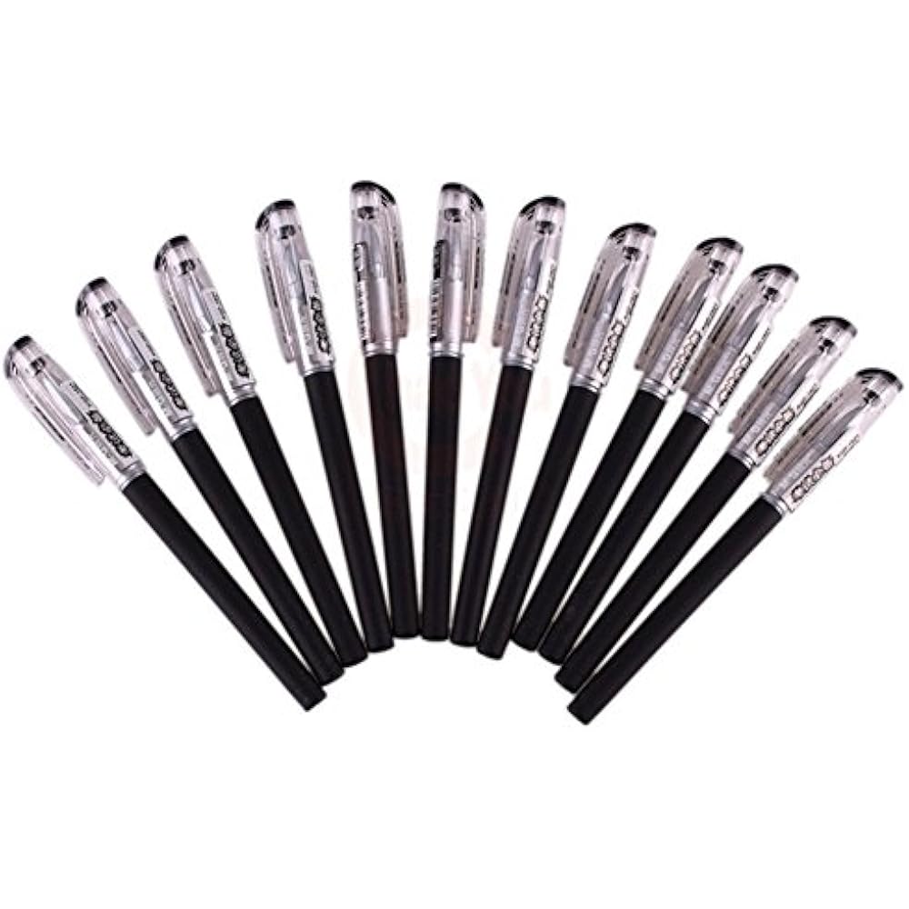 M&G Fine Point Gel Pens,0.5mm,Black,Blue Ink Pen,Box Of 12 (KGP1821