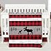 Trend Lab Lumberjack Moose 3 Piece Crib Bedding Set, Gender-Neutral Color Palette, Includes Quilt, Fitted Crib Sheet and Skirt