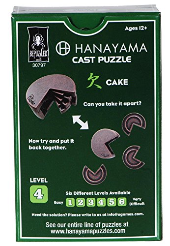 CAKE Hanayama Cast Metal Brain Teaser Puzzle _ New 2017 Design _ Level 4 Difficulty Rating