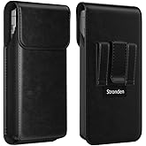 Stronden Holster for iPhone 17 Air, 17 Pro, 17, 16e, 16, 16 Pro, 15, 15 Pro, 14, 14 Pro, 13, 13 Pro - Premium Leather Holster Case with Belt Clip, Pouch with Magnetic Closure (Fits Armor/Battery Case)
