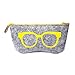3 Pack Eyeglass Case Pouch, Polersun Portable Soft Felt Sunglasses Case Zipper Ultra Light Glasses Makeup Storage Pouch (Black+Yellow+Pink)