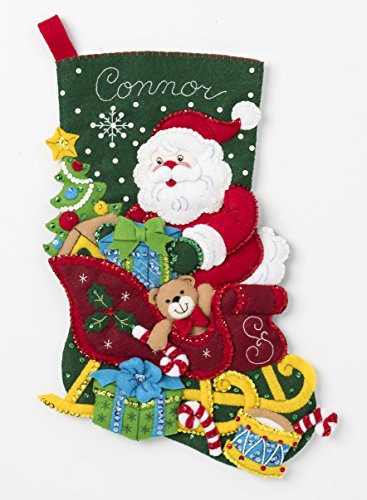 Bucilla 86866 Santa's Sleigh Stocking Kit, Multicolor