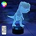 [ 7 Colors/3 Working Modes/Timer Function ] Remote and Touch Control Dinosaur Night Lights, Dimmable LED Bedside Lamp for Baby and Kid’s Bedroom, Extra Wall Adapter Included