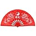 Bettli 35cm Bamboo Chinese Fan Tai Chi Kung Fu Folding Fan with Dragon Design.(Red)