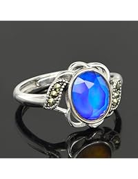 Fun Jewels - Anillo de latón para el estado de ánimo, diseño vintage, multicolor