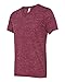 Bella + Canvas Unisex Jersey Short Sleeve V-Neck Tee (Maroon Marble) (L)