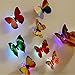 NERLMIAY 6 PCS Creative Flashing Colorful Butterfly Night Light Stickers Wall Stickers Lamp LED Decorative Night Lights Random
