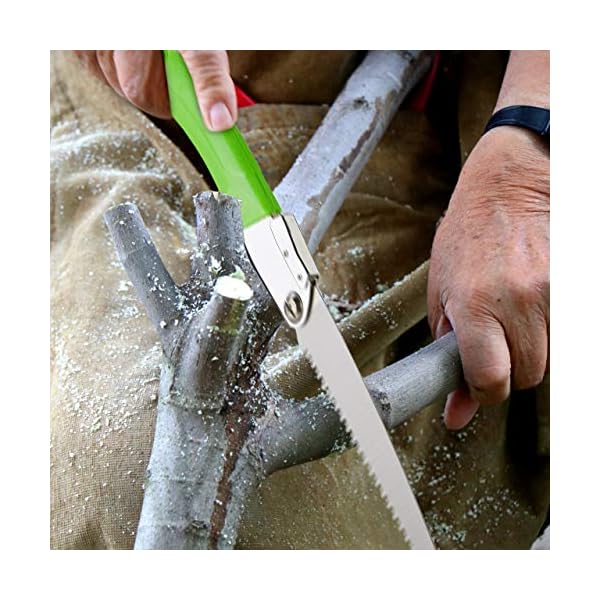 Relaxdays Astsäge, sicher klappbar, Gartensäge, Klappsäge klein, 21 cm Sägeblatt, mit Grobzahnung, Stahl, Silber/grün – Bild 6