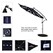 C-Hopetree 10 ft Offset Cantilever Outdoor Patio Umbrella with Solar LED Lights – Navy Blue