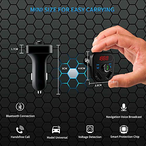 image for Car Charger, YUGUANG 36W QC 3.1 Dual USB Ports X8, Bluetooth 5.0 Hands