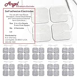 Angel Premium TENS/EMS Unit 40 Electrode Pads 2"x2" in. Reusable Self Stick Gel Carbon Electrodes