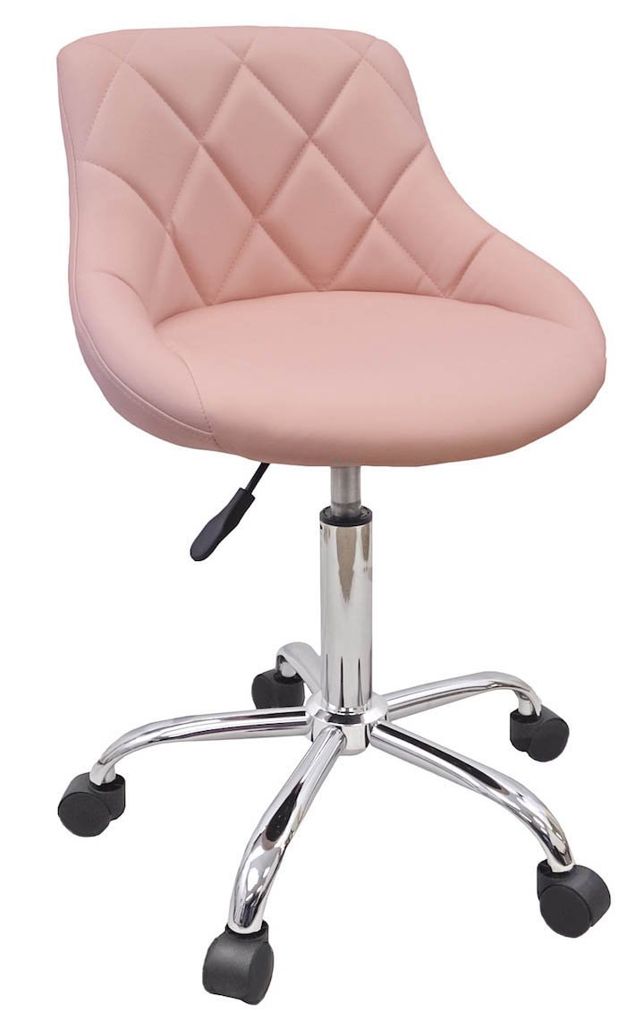 DevLon NorthWest Salon Nail Pedicure Manicure Medical Adjustable Swivel Rolling Stool Light Pink
