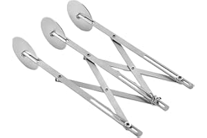 Sanfoelek 3 Wheel Stainless Steel Pizza Knife Wheel Knife Cutter Adjustable Dough Divider for Pastry Pizza Pasta Cakes Cookie