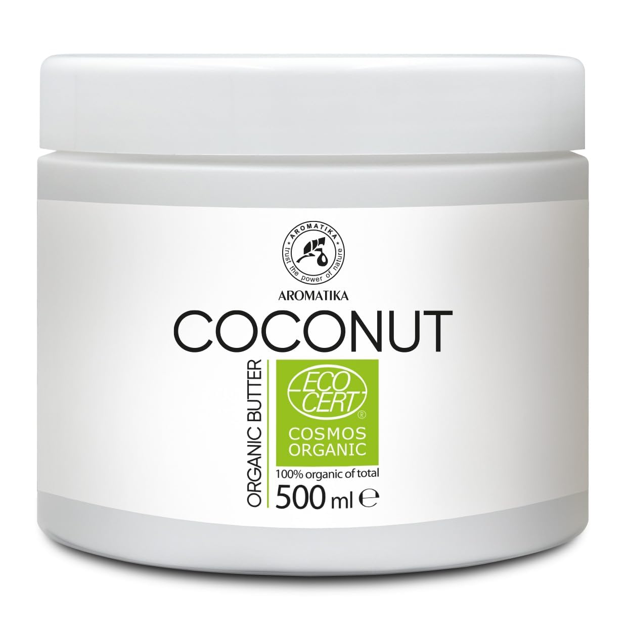 Coconut Organic Oil 500g - Cocos Nucifera Oil - 100% Pure Coconut Body Oil - Organic Coconut Oil - Cold Pressed - Unrefined - Natural Care for Body and Hair - Moisturizing Care