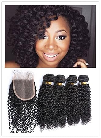 8a Mongolian Kinky Curly Remy Human Hair Bundles With Middle Part