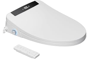 Hawkrown Electric Smart Bidet Toilet Seat, Upgraded Heated Bidet with Adjustable Instant Warm Water and Warm Dryer, Remote Control, Night Light, Slow Close Lid (Elongated 2 (Remote Control))