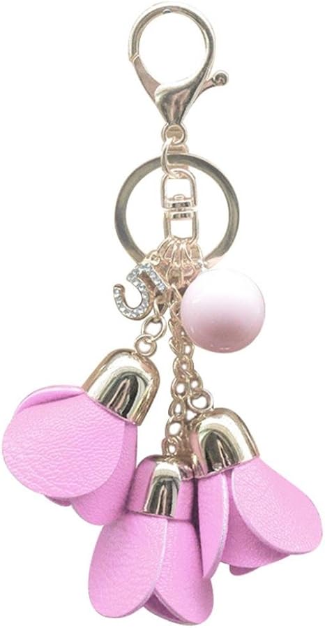 Fashion Rose Flor llavero llave de coche cadena mujeres titular de la