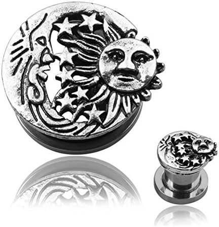 2PCS Stainless Steel Double Flared Ear Tunnels Plugs Stretcher Expander Kit 2g-5/8 Multy Style Choose