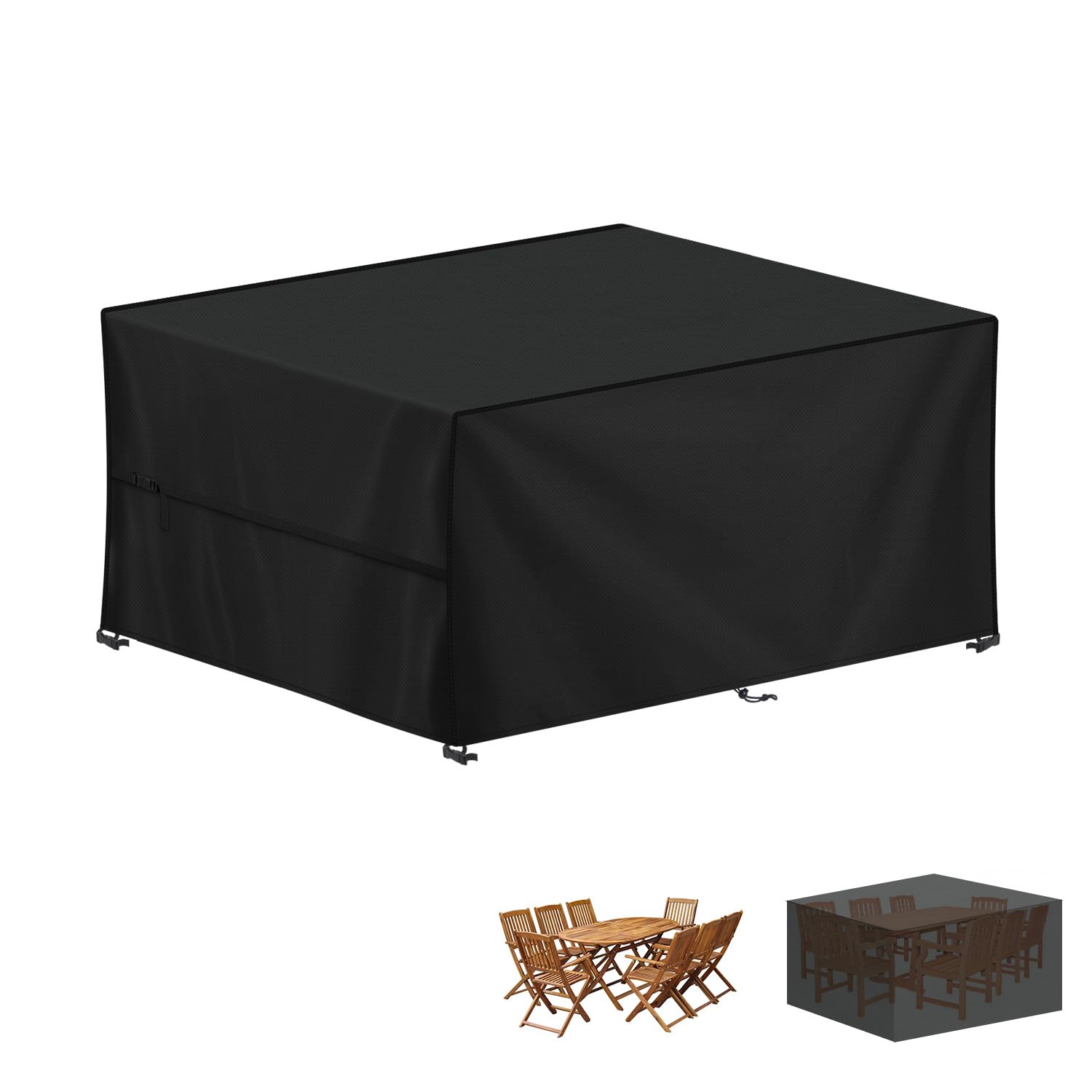 LAMUNI Large Garden Furniture Covers, 160x130x90cm Outdoor Garden Furniture Set Cover, 420D Oxford Patio Table Covers Waterproof Patio Furniture Covers for Outside Chair and Table Rattan Sofa Cover