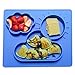 One-piece silicone placemat + plate for kids. No spill 3 Large sections for solids & liquids. Blue