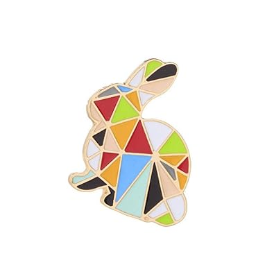 Fengteng Charms Origami Hase Vogel Brosche Farbige Hasen