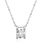 Aliyoham Silver Bracelet Cubic Zircon Pendant Necklace for Women, Hypoallergenic Sterling Silver Birthstone Necklace for Women Non Tarnish