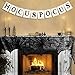 Tuoyi Halloween Decorations Set, Black Lace Spiderweb Fireplace Mantle Scarf and Hocus Pocus Banner for Halloween Party