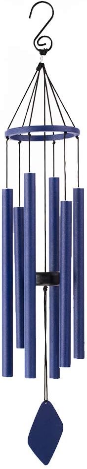 BLESSEDLAND Premium Wind Chimes-6 Hollow Aluminum Tubes, 28" Wind Chime for Garden, Yard, Patio and Home Decoration (Black) … : Garden & Outdoor