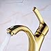 Senlesen Single Handle Hole Deck Mounted Bathroom Sink Faucet Hot Cold Water Tap Gold Finish
