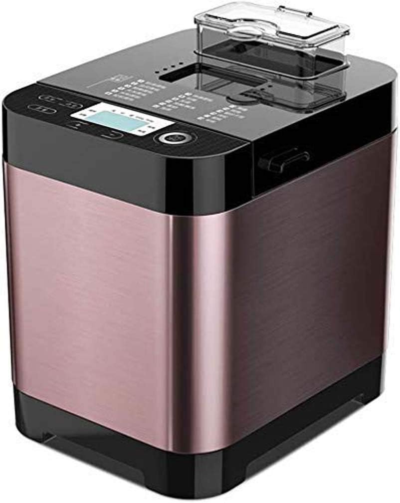 JIERTYU Household DIY Bread Maker, Intelligent Fast Breadmaker, Fully Automatic Touch 450W, LCD Screen, 6 Side Burnt Colors, 18 Menus, Appointment Time