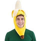 Vaulted Skulls & Co Banana Hat | Banana Shaped Headpiece | Bananas Costume Hat | Novelty Fruit Costume | Plush Bananas Hats | Funny Fruit Hats | Yellow | 24.5"