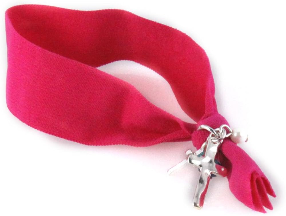 Amazon Com 4030915 Stretch Hair Tie Cloth Fabric Cross Christian